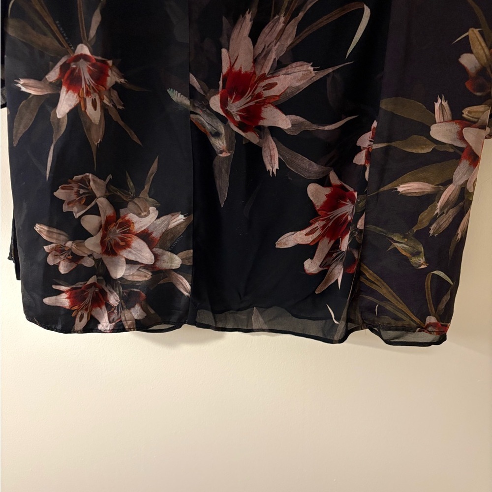 ALLSAINTS Elsie Kuroyuri Kimono Open Front Wrap Blouse Size 4 Feminine Luxury - Picture 10 of 14